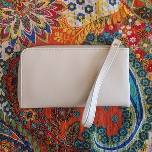 Beige feaux leather clutch- Free w/ $10 purchase!